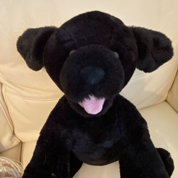 RARE Build A Bear Black Lab Puppy 25th Celebration Red Collar NEW Soft PLUSH - Picture 9 of 14